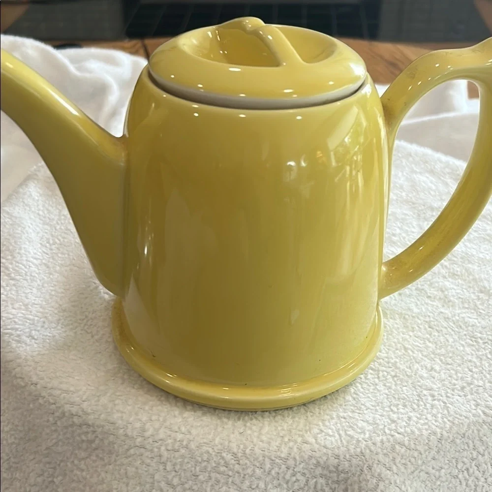 Vintage MCM Hall Yellow Teapot with Aluminum Cosy